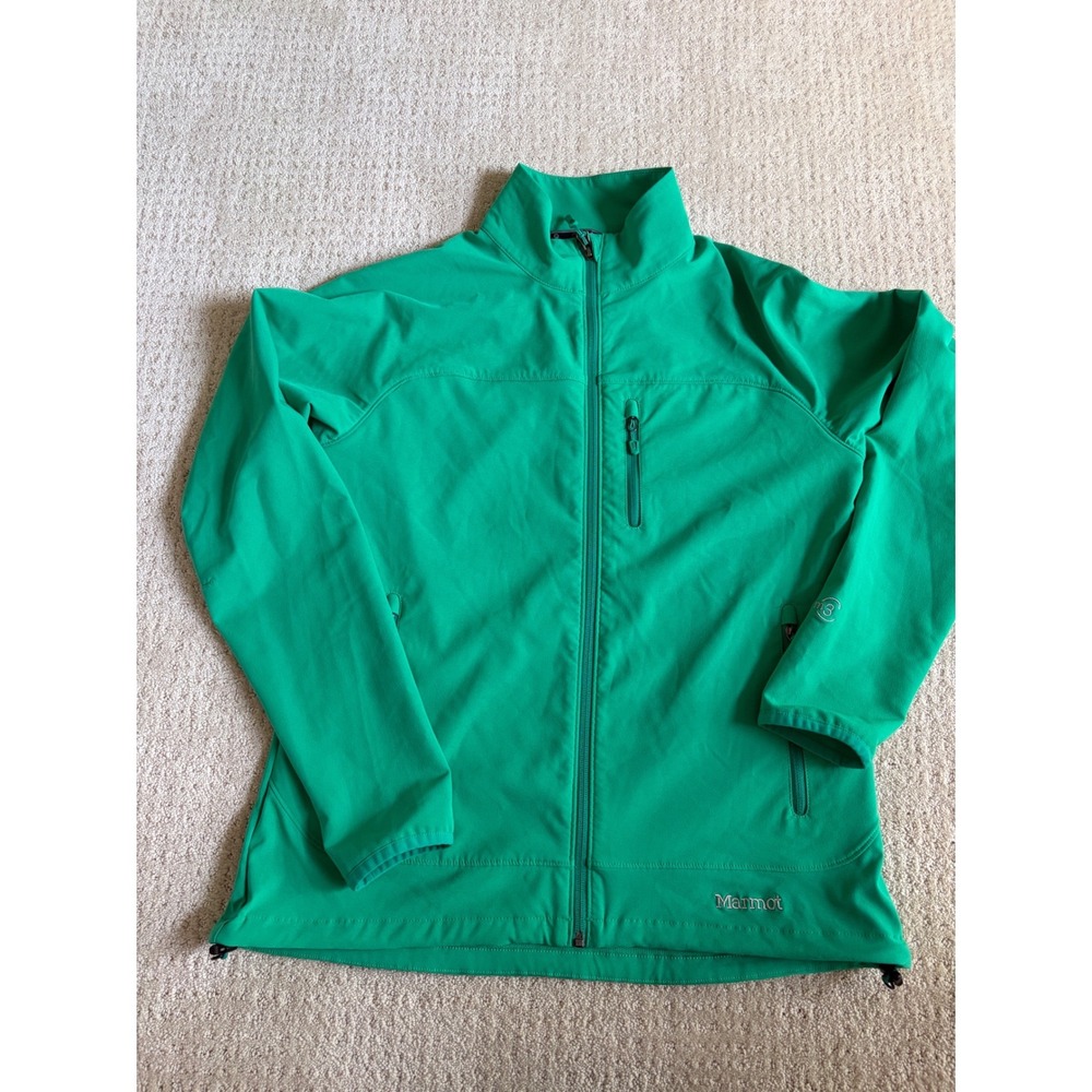 Marmot Tempo Softshell Jacket Womens Large Green Full Zip Outdoor Hiking J98300